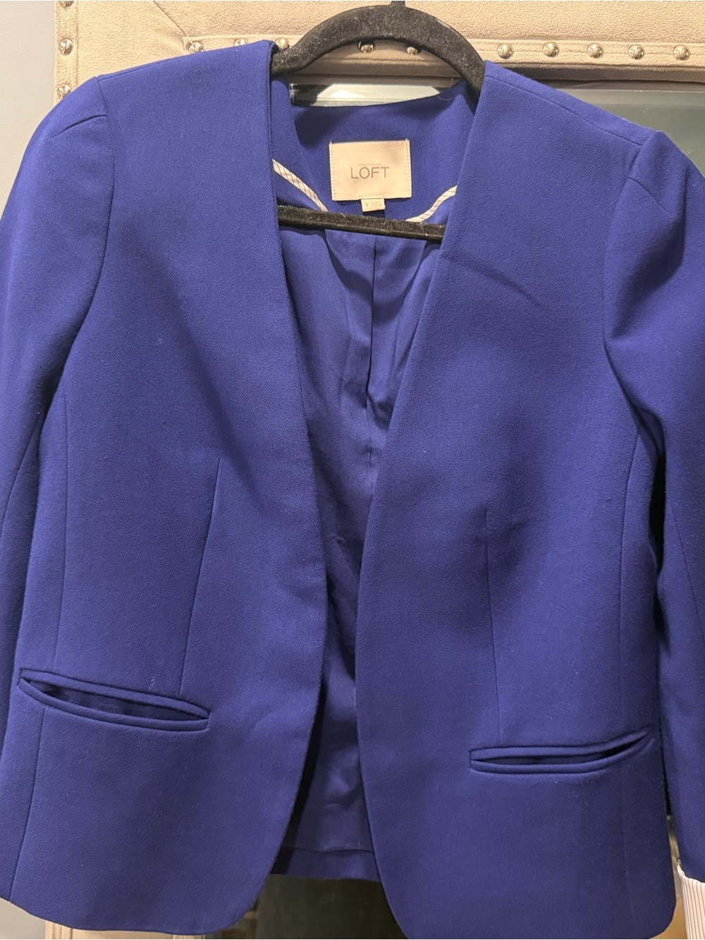 LOFT Cobalt Blue Open-Front Blazer